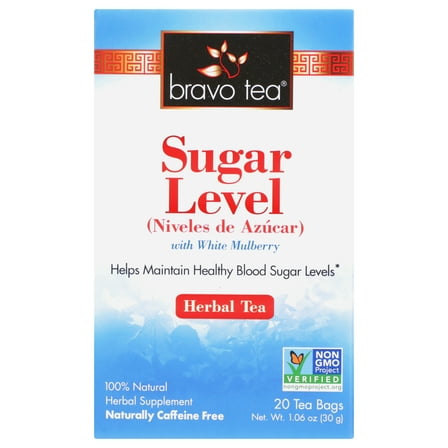 Pack of 6, Bravo Teas Sugar Level Herbal Tea, 1.06 oz
