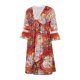 thumbnail image 3 of VISgogo Vestido suelto con cuello en V para mujer, bohemio 3/4 de manga larga con ribete de encaje, minivestido de playa fluido VISgogo  moda, 3 of 9
