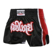 Unisex Boxing Shorts Mma Muay Thai Training Trunks Fitness Shorts For Adults Black Red L