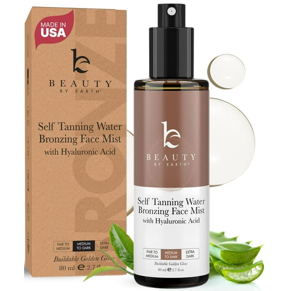 Self Tanning Face Mist - USA Made with Natural & Organic Ingredients, Sunless Tanning Spray for Fake Tan, Facial Water Spray for Streak-Free Tan, Face Tanner Mist for Natural Glow