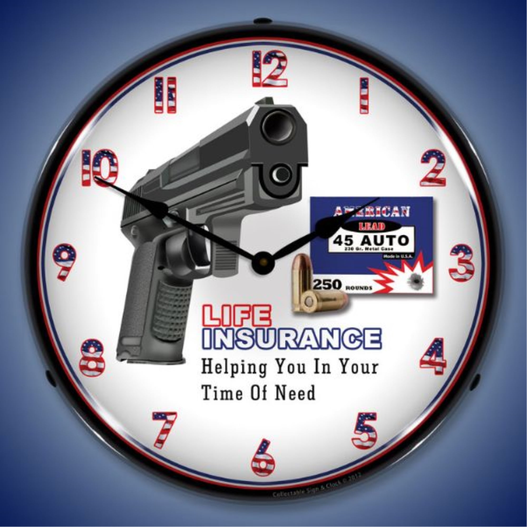 RE1207385 Gun Insurance clock - Made in USA - Walmart.com, image size:2000x2000