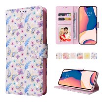 Nalacover Wallet Case for iPhone 16 Pro Wrist Strap Handbag Card Slots Holder Cover, Bling Flower Pattern PU Leather   TPU Full Body Shockproof Kickstand Magnetic Clasp Case, Buttercup