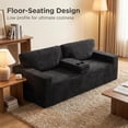 thumbnail image 3 of Leumius 91.7" Boneless Couches for Living Room,Plush Corduroy 3 Seater Sofa with Built-in Cup Holders and Side Storage Pocket,No Assembly,Black, 3 of 12