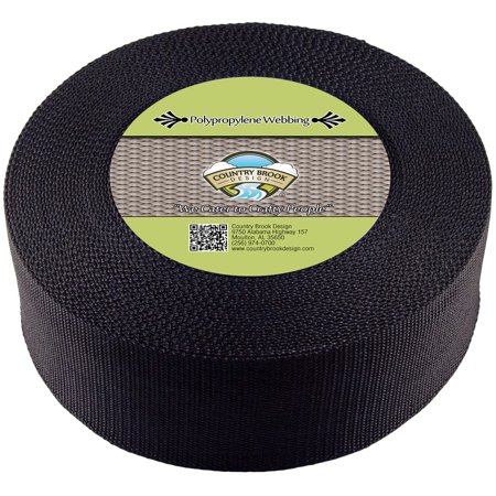 Lightweight Polypro Webbing - Country Brook Design® 3 Inch Black Heavy Polypropylene (Polypro) Webbing