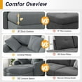 thumbnail image 6 of Techmilly 42" Oversized Chaise Lounge Chair Indoor, Corduroy Upholstered Cloud Sofa Bed with Throw Pillows and Armrests, Comfy Leisure Plush Chair Bed, Sleeper Sofa Couch Bed for Living Room, Grey, 6 of 9