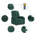 thumbnail image 4 of vidaXL Fauteuil Inclinable de Massage en Tissu Vert Foncé, 4 of 5