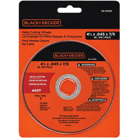 BLACK+DECKER 63-2145M - 4 1/2-Inch Metal Cutting (Best Angle Grinder Wheel For Cutting Metal)