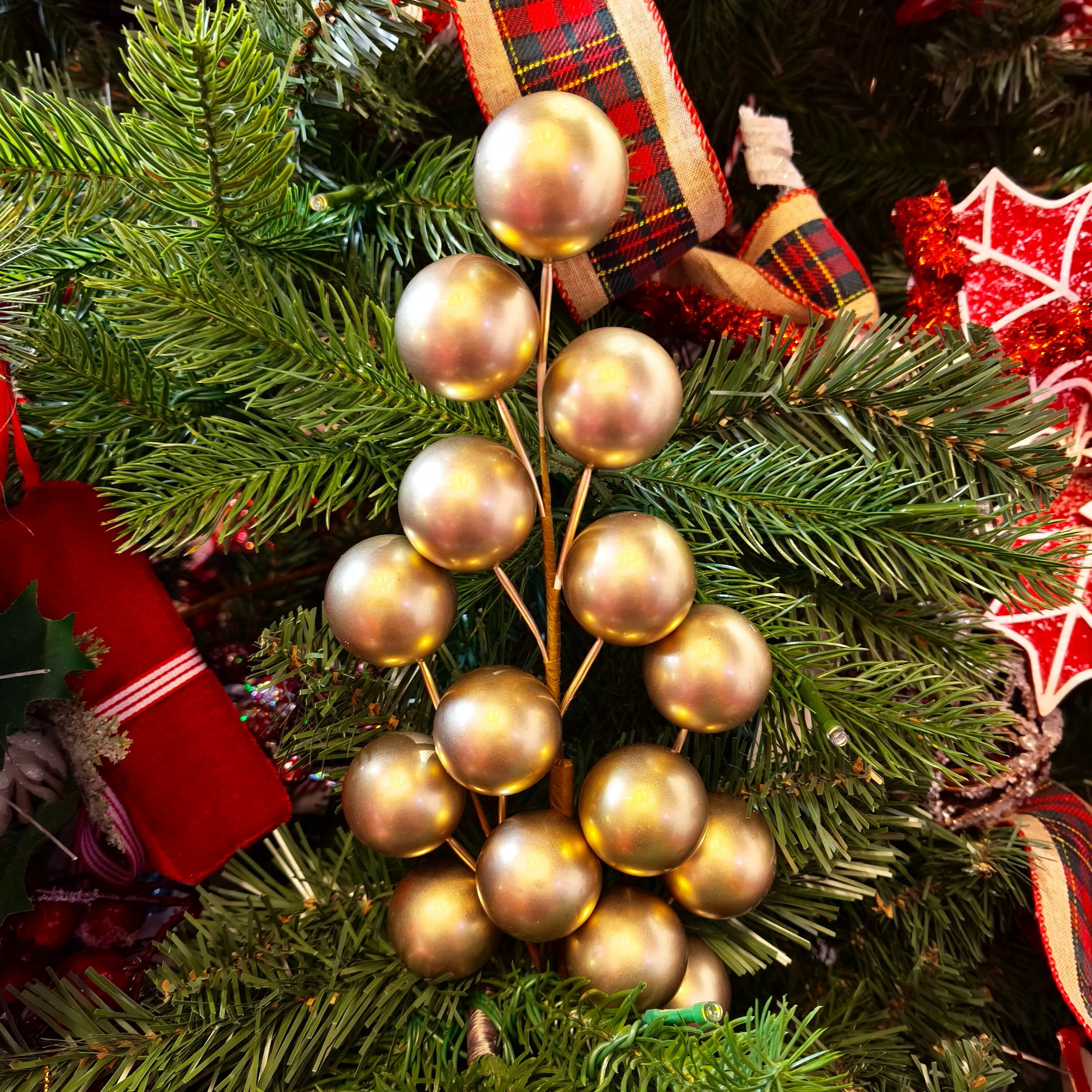 Champagne Foam Ball Decorative Christmas Pick, 18 in, by Holiday Time