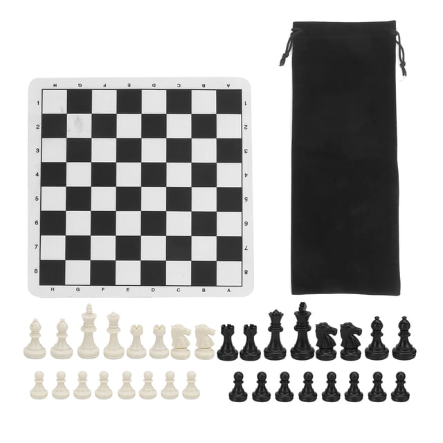 Juego de ajedrez de competición estándar internacional, juego de ajedrez de plástico grande con tablero de ajedrez.