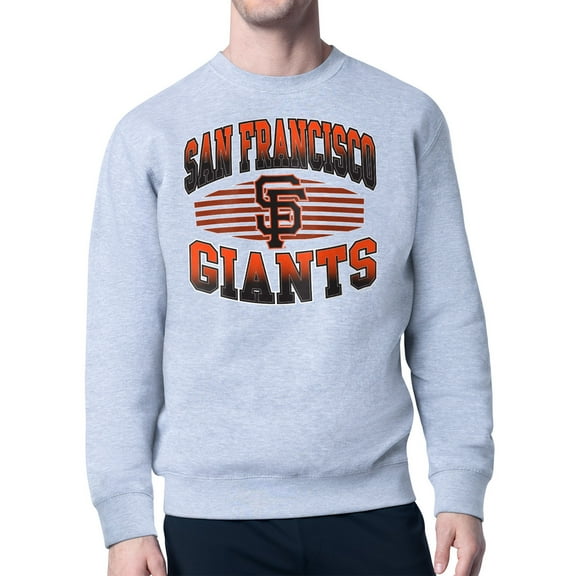 Men's Starter Heather Gray San Francisco Giants Team Grit Graphic Fleece Pullover Sweatshirt