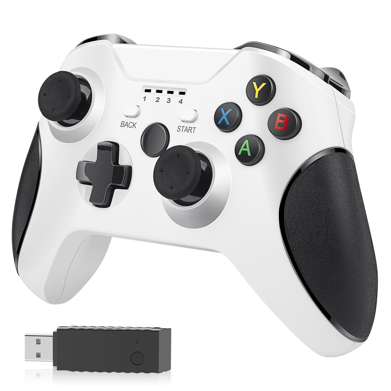 Controle sem fio Xbox One, controle de jogo Zamia Gamepad 2,4 GHZ  compatível com Xbox One/One S/One X/One Series X/S/Elite/PC Windows 7/8/10  com vibração dupla integrada (preto)