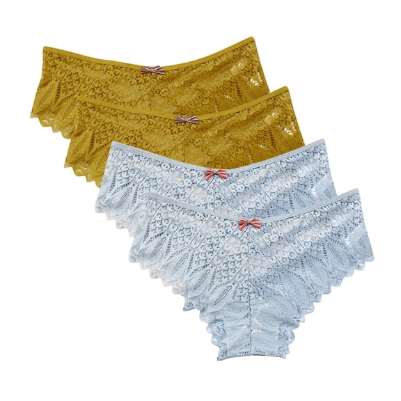 Kmdttou Women's Seamless Underwear Sexy Lace High Cut Panties Comfort Bikini Panty Stretch Underpants Breathable Ladies Briefs (Regular & Plus Size) Blue-3XL