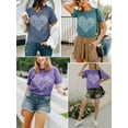 thumbnail image 2 of XCHQRTI Heart Tshirt for Women Graphic Tee Tops Beautiful Crazy Love Letter Printed Casual Short Sleeve Concert Shirts, 2 of 8
