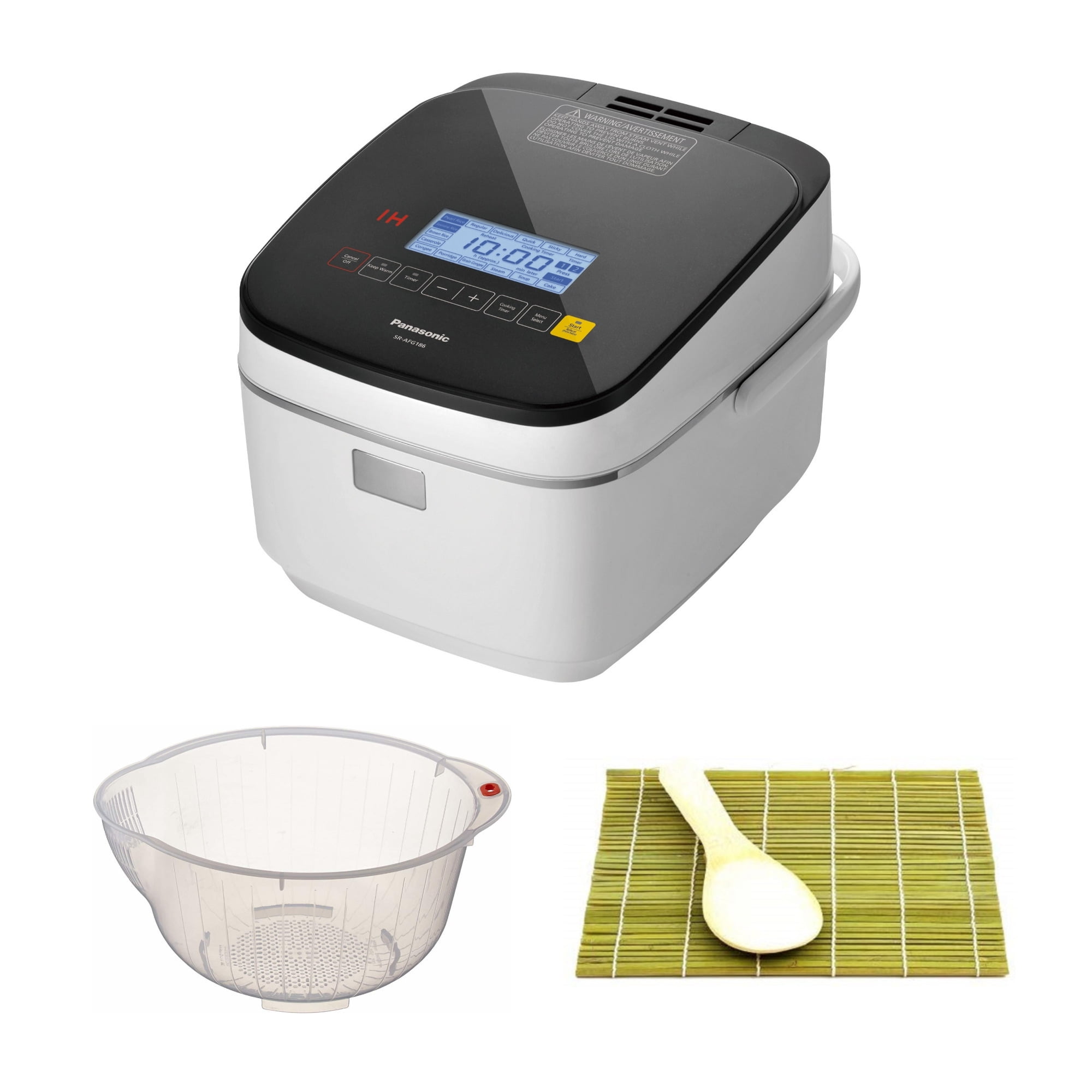 Panasonic 10 Cup (Uncooked) Rice Cooker Steamer with Sushi Matt, Paddle