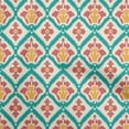 thumbnail image 1 of oneOone Rayon Teal Green Fabric Asian Ikat Craft Projects Decor Fabric Printed By The Yard 56 Inch Wide, 1 of 4