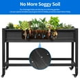 thumbnail image 5 of Dextrus Raised Garden Bed 47x18x31in Wood Mobile Elevated Planter Box Stand With Lockable Wheel, Shelf, Liner - Black, 5 of 8