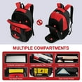 thumbnail image 5 of Extra Large Travel Backpack with Laptop Pocket,35L Lightweight Travel Work College School Bag for Men and Women,Red,06512, 5 of 9