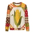 thumbnail image 6 of Oplxuo Funny Graphic Thanksgiving Sweatshirts for Women 2025 Fall Drop Shoulder Pullover Long Sleeve Loose Crewneck Tunic Tops, 6 of 7