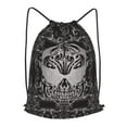 thumbnail image 1 of XMXT Waterproof Gym Bag, Tribal Skull Flame Black Print Drawstring Backpack for Men, s Black, 1 of 8
