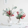 thumbnail image 2 of Flor artificial de bayas rojas de Navidad, rama de cono de pino, decoración de árbol de Navidad, adorno, embalaje de regalo, guirnalda de corona DIY para el hogar, 2 of 4