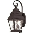 thumbnail image 2 of 8 inch 2 Light Bronze Outdoor Wall Lantern Pendant Lighting Fixture with Clear Water Glass Shade backed with Hand Crafted Solid Brass material for patio, front porch, entryway and more, 2 of 6