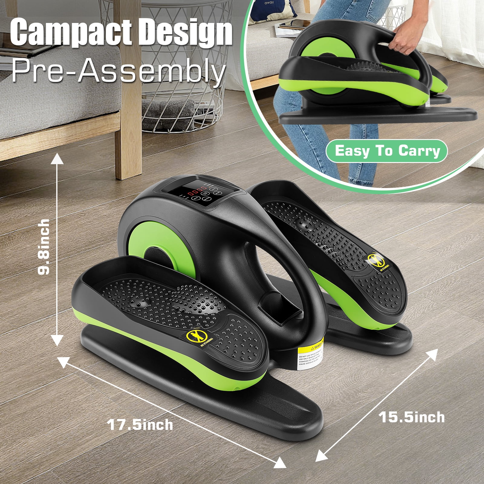 Elliptical Machine, Under Desk Elliptical with Remote Control, Quiet Home Ellipse Exerciser for Seniors