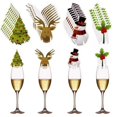 thumbnail image 1 of 40 piezas de adornos navideños para copas de vino, decoración de tarjetas para copas de mesa, 1 of 5