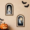 thumbnail image 4 of Vintage Halloween Decorations, Spooky Ghost Face Fall Decor, Gothic Wooden Arch Double-Layer Halloween Wall Decor for Mantel, Wall, Tabletop, 4 of 5