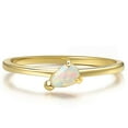 thumbnail image 2 of BLOSSOM & HUE Gold Stacking Ring - Pear Shaped Opal - on 18k Stackable Band, 2 of 4