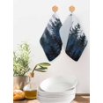 thumbnail image 2 of Forest Kitchen Dish Towels for Drying Dishes Set of 2, Dark Blue Fall Bird Vintage Farmhouse Tree Waffle Weave Microfiber Hand Tea Bathroom Towels Quick Dry & Absorbent Towel 12x12, 2 of 7