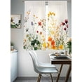 thumbnail image 5 of Sheer Curtains 72 Inches Long, Beige Floral Spring Light Filtering Window Curtains for Living Room/Bedroom, Vintage Farmhouse Flowers Rod Pocket Voile Sheer Curtain Drapes, 52"W x 72"L, 2 Panels, 5 of 8