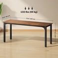 thumbnail image 2 of 71” Rustic Brown Computer Desk with Metal Legs | Industrial Style Office Desk for Home, Living Room & Small Conference Use - 70.9” L x 23.6” W, 2 of 7