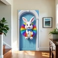 thumbnail image 4 of Easter Decorations Clearance Easter Party Door Cover Outdoor Easter Bunny Decor Easter Door Curtain for Holiday Decoration Background, 70.87x35.43in, 4 of 6