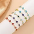 thumbnail image 4 of 5Pcs Alloy Enamel Link Bracelets Charm Bracelets Mixed Color Chain Bracelets for Women Valentine's Day Elegant Gifts DIY Personalized Jewelry 225mm, 4 of 4