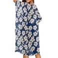 thumbnail image 4 of Xoenoiee Blue Hibiscus Flower Print Womens Kimono Mesh Swimsuit Coverup Long Beach Cover Ups Short Sleeve Summer Cardigan Quick Dry Swimwear Beachwear, 4 of 7
