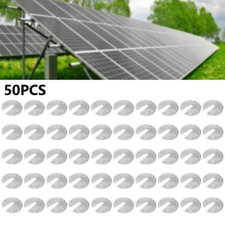 

50Pcs Stainless Steel Solar Panel PV Grounding Clip Spacer For RV Boat