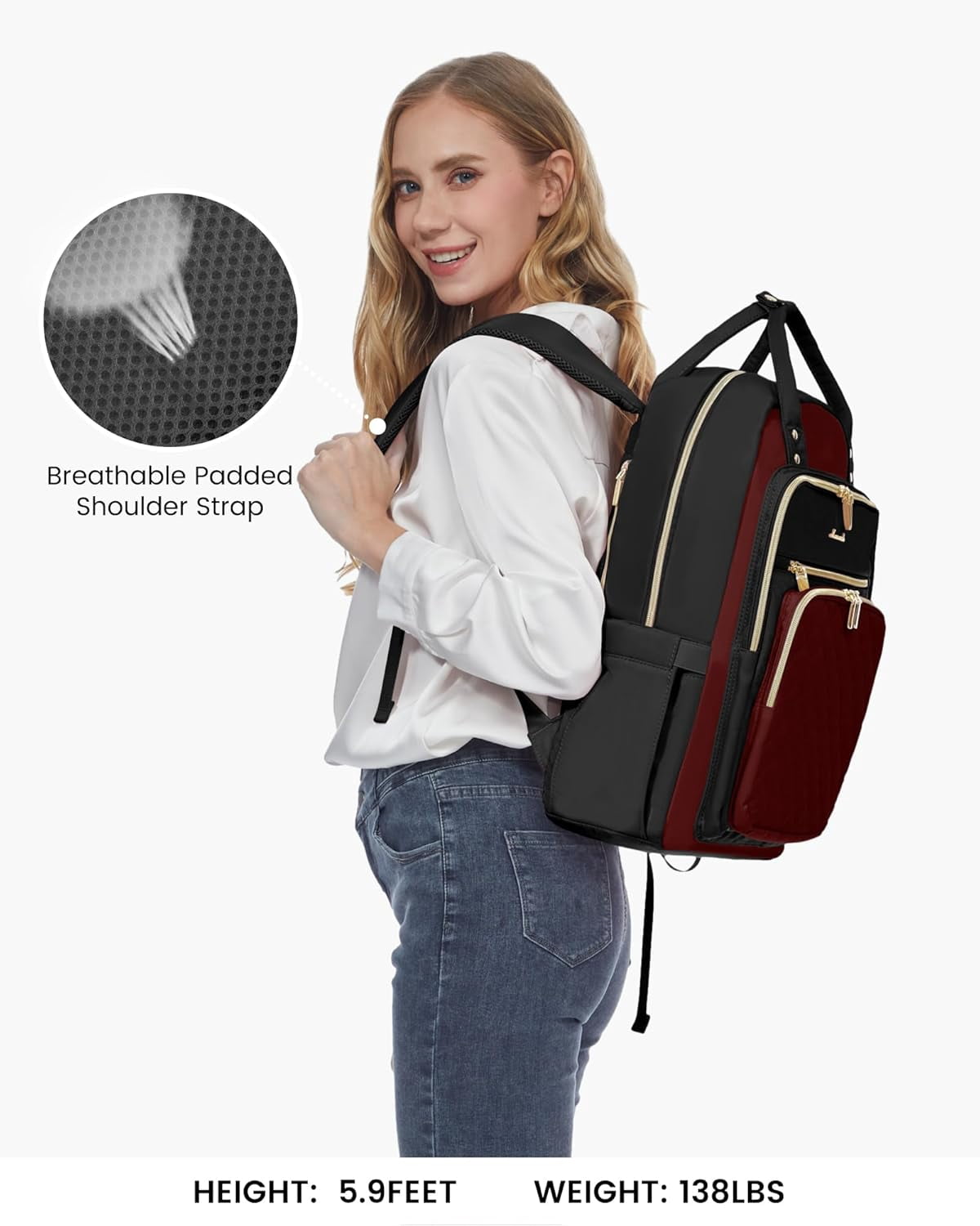 Lovevook Laptop Backpack Purses for Women,Nurse Teacher College Work Study Commuter Bag with 15.6 inch Laptop Compartment,Lightweight Travel Casual Daypacks With USB Port