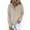 Khaki, variant on TKLPEHG Womens Half Button Sweatshirt Drawstring Hoodies Long Sleeve Hooded Pullover Fall Fashion Sweatshirt with Pocket (Black,XXL)