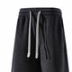 thumbnail image 3 of Ceisia Men Solid Color Corduroy Drawstring Pants Elastic Waist Tapered Leg Gift Trousers, 3 of 6