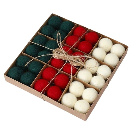 

36PCS Party Xmas Plush Ball Various Styles Pendant Small Shatterproof Balls Pendant Ideal Gifts for Home Decoration E