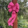 thumbnail image 4 of Fuchsia Pink Burlap Wreath Bow - 10" Wide, 18" Long Tails, Easter, Wedding, Farmhouse Country, Front Door Decor, Breast Cancer Awareness, Christmas, Valentine's Day, 4 of 5