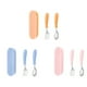 thumbnail image 3 of Cateissary Cucharas fáciles de usar, tenedores para alimentación de bebé, vajilla segura y duradera, vajilla de acero inoxidable para niños Cocina y Comedor azul, 3 of 6