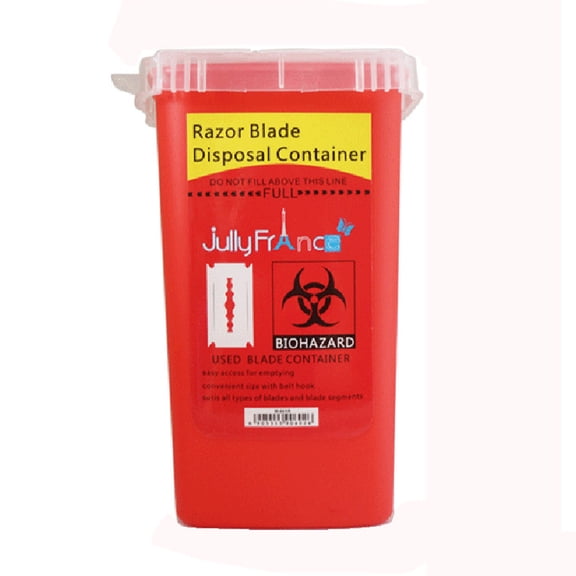 Clearance Under $1.59 Sharps Container with Lid 1 Liter for Tattoo Needles and Medical Waste Disposal