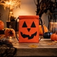 thumbnail image 4 of Halloween Felt Treat Bags 5x7 Inch, Pumpkin Ghost Cat Goodie Bags with Drawstrings for Trick or Treat Candy Party Favors (Saffron), 4 of 5