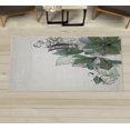 thumbnail image 1 of Flowers Decorative Rug, Buds Leaf at the top Left Corner Season Celebrating Theme Illustration, Quality Carpet for Bedroom Dorm and Living Room, 6 Sizes, Olive Green Teal, by Ambesonne, 1 of 1
