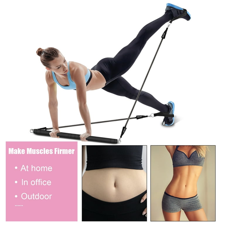 Pilates Bar Kit With Resistance Bands Workout Equipment Home