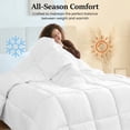 thumbnail image 3 of 100% Cotton All Season 1pc Box Stitched Comforter, Duvet Insert Cover, Pattern Solid White Color Oversized King (120"x98") Size Machine Washable Lightweight, 3 of 6