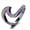 Violet, variant on Womens Heart Ring Gold Plated Ring with Black Opal and White Ocean Wave Design Fashion Jewelry Heart Shaped Ring for