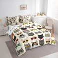 thumbnail image 2 of jejeloiu Cool Cartoon Cat 7pcs Bedding Comforter Set Kids,Fashion Cute Kitten Queen Bedding Sets For Girls,Reversible, 2 of 7