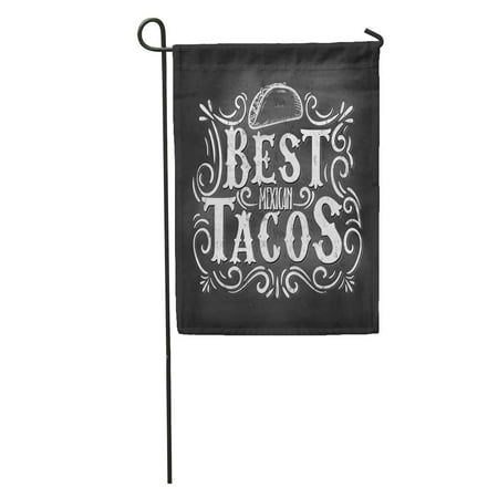 SIDONKU Retro Vintage Taco Lettering and Flourish Best Mexican Label Ornaments Garden Flag Decorative Flag House Banner 28x40